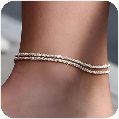 OceanGleam™ Layered Anklet Set