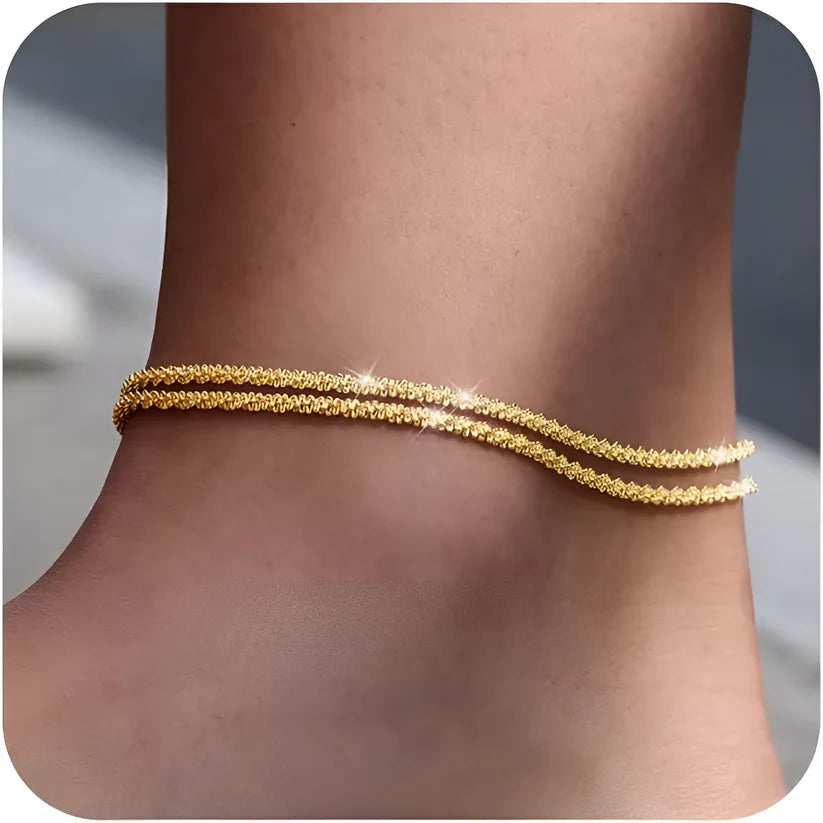 OceanGleam™ Layered Anklet Set